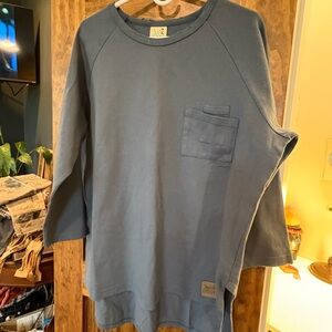 Casual Jaded Gypsy Blue 3/4?length Sleeve cotton Tee